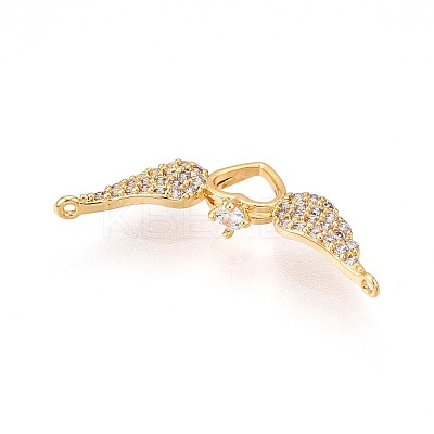 Brass Micro Pave Cubic Zirconia Pendants KK-N261-08G-1