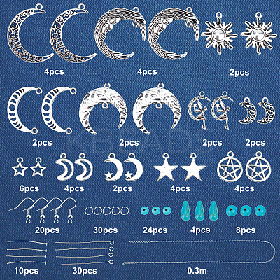 DIY Moon and Star Earring Making Kit DIY-SC0020-19-1