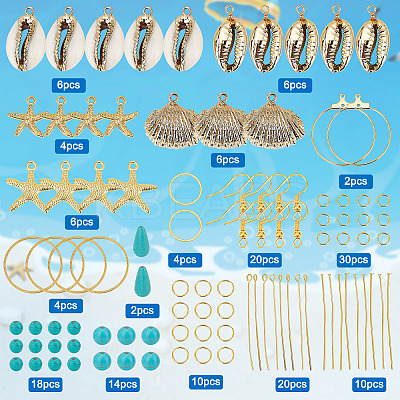 DIY Ocean Gemstone Earring Making Kit DIY-SC0020-31-1