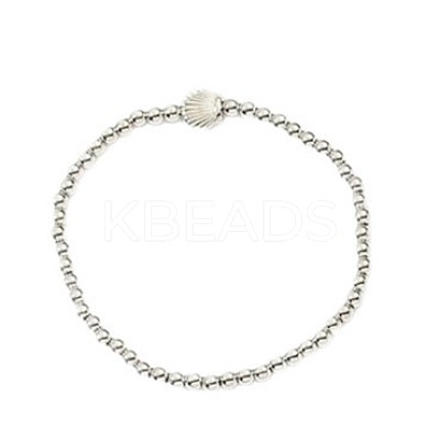 Round CCB Plastic & Alloy Beaded Stretch Bracelets for Women WG68281-02-1