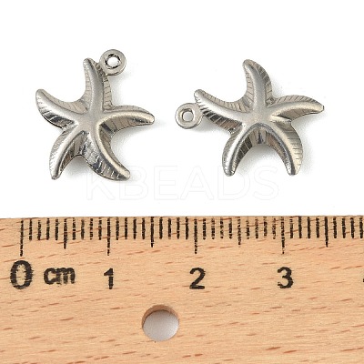 304 Stainless Steel Pendants. Starfish Charm STAS-A190-03P-1