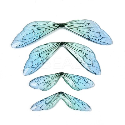 3Pcs Transparent Epoxy Resin Butterfly Wings Cabochons X-RESI-N045-12A-1