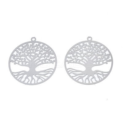 Non-Tarnish 201 Stainless Steel Filigree Pendants X-STAS-S118-049-1