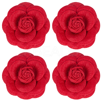 4Pcs Cloth Art Camelia Brooch Pins JEWB-CN0001-03C-1