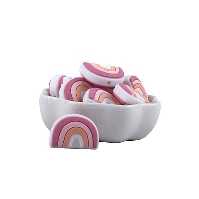 Rainbow Food Grade Eco-Friendly Silicone Beads FIND-SZC0013-310-1