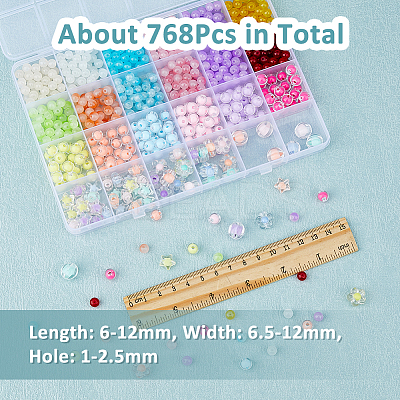 Star & Pumpkin & Round Glass & Acrylic Beads DIY Jewelry Making Finding Kit DIY-DC0002-78-1