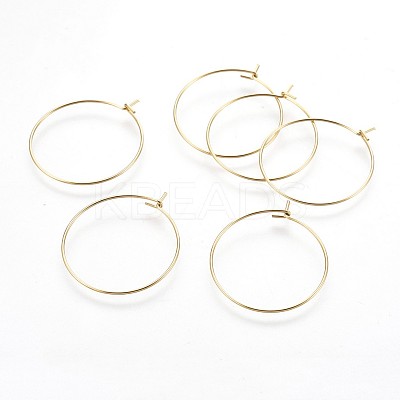 316 Surgical Stainless Steel Hoop Earring Findings STAS-P221-01B-G-1
