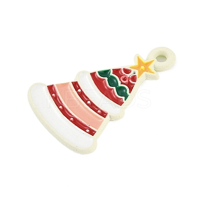 Christmas Theme Spray Painted Alloy Enamel Pendants ENAM-Z020-01H-1