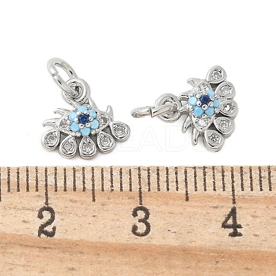 Brass Micro Pave Cubic Zirconia Charms KK-U056-46P-1
