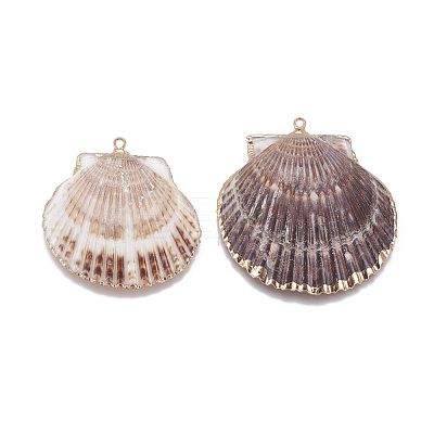 Electroplate Shell Pendants SSHEL-O019-33-1