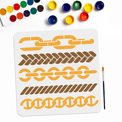 1Pc Chain PET Hollow Out Drawing Painting Stencils DIY-MA0002-38D-1