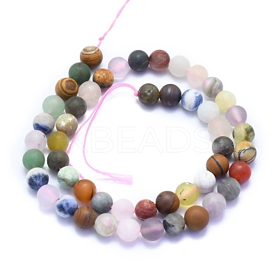 Natural Mixed Gemstone Beads Strands G-K310-H01-8mm-1
