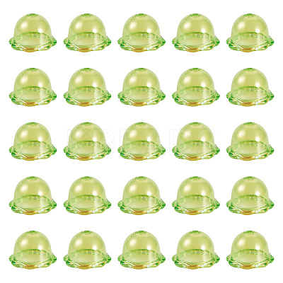 30Pcs UV Plating Acrylic Bead Caps PACR-TA0001-17E-1