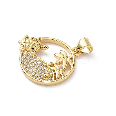 Brass Micro Pave Cubic Zirconia Pendants KK-S337-08G-H-1
