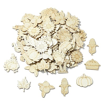 Thanksgiving Day Unfinished Blank Wooden Slices for Painting Arts WOOD-CJC0005-61B-1-1