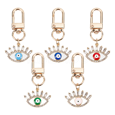 5Pcs 5 Colors Evil Eye Alloy Enamel Pendant Decorations KEYC-AR0001-18-1