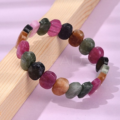 Oval Natural Malaysia Jade Beaded Stretch Bracelets G-P589-02A-04-1