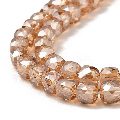 Electroplate Transparent Glass Beads Strands GLAA-C029-03A-07-1