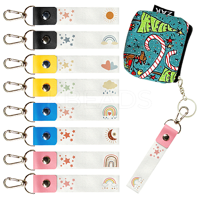 PU Leather & Cotton Name Marker Keychain AJEW-WH0514-011-1