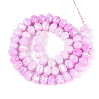 Anti-Tarnish Electroplate Glass Beads Strands GLAA-T025-8mm-19A-1