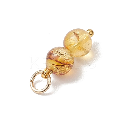 Natural Amber Round Pendants PALLOY-JF04990-1
