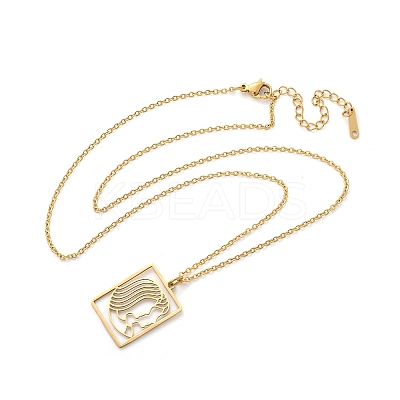 304 Stainless Steel Necklace LS-NJEW-D330-01G-03-1