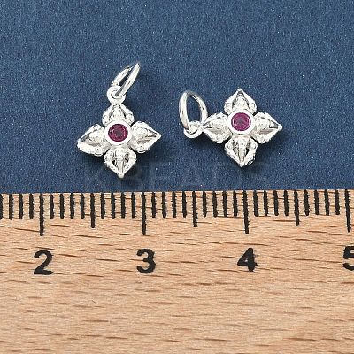 Buddhist 925 Sterling Silver with Glass Cross Dorje Vajra Charms STER-A050-07S-1