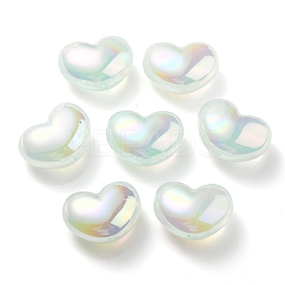 UV Plating Rainbow Iridescent Imitation Jelly Acrylic Beads OACR-C007-08C-1