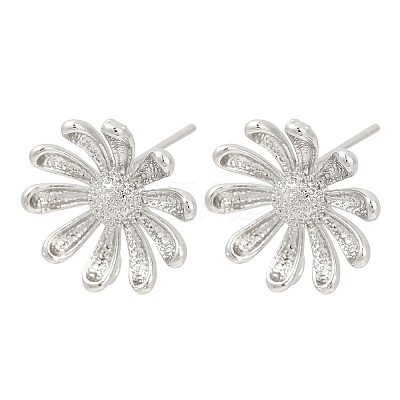 Brass Stud Earring Findings KK-Z099-05P-01-1