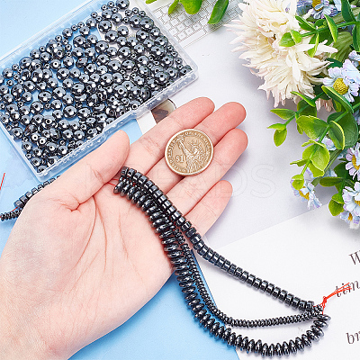3 Strands 3 Style Non-Magnetic Synthetic Hematite Beads Strands G-AR0005-72-1