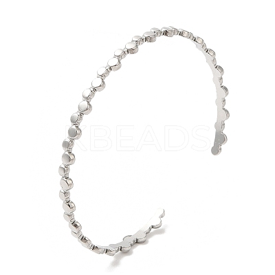 Non-Tarnish 304 Stainless Steel Flat Round Wrap Cuff Bangles for Women BJEW-L682-010P-1