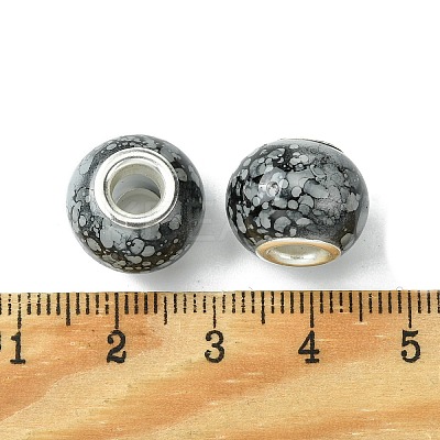 Two Tone Glass European Beads GPDL-K003-01C-1
