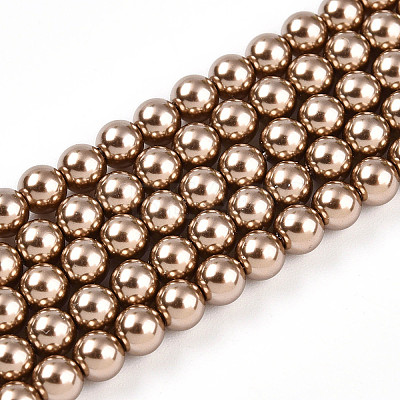 Baking Paint Pearlized Glass Pearl Bead Strands HY-N002-4mm-A06-1