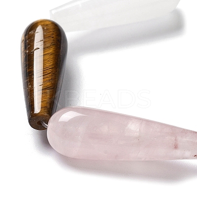 Natural Amethyst & Rose Quartz & Tiger Eye & Quartz Crystal & Green Aventurine & Carnelian Beads Strands G-P528-H09-01-1