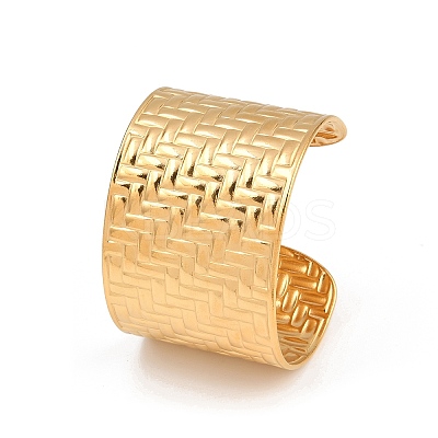 Braided 304 Stainless Steel Cuff Bangles for Women BJEW-P362-04G-1