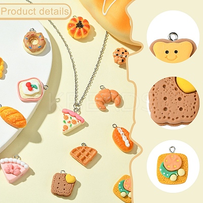 15Pcs 15 Styles Opaque Resin Pendants FIND-YW0005-78-1