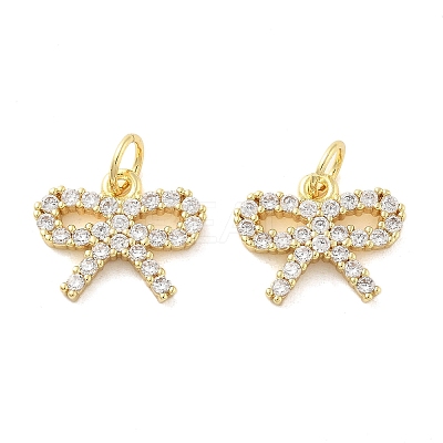 Brass Micro Pave Cubic Zirconia Charms KK-C092-02G-1