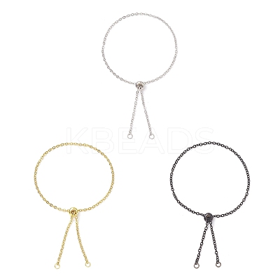 3Pcs 3 Colors Adjustable Stainless Steel Cable Chain Slider Bracelet Making AJEW-JB01232-1