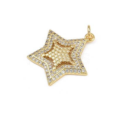 Brass Micro Pave Cubic Zirconia Pendants KK-S528-02G-1