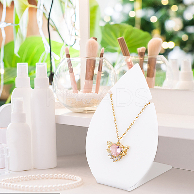 3Pcs 3 Sizes Opaque Acrylic Slant Back Necklace Display Stands NDIS-WH0012-13-1