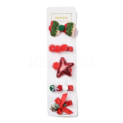 Christmas Theme Cloth Felt Fabric Alligator Hair Clip OHAR-R100-01C-1