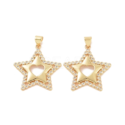 Brass Micro Pave Cubic Zirconia Pendants ZIRC-P106-39G-1