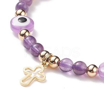 3Pcs 3 Style Resin Evil Eye Braided Bead Bracelets Set BJEW-JB08811-1