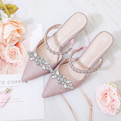 2 Pairs 2 Colors Detachable Flower Shoe Decoration AJEW-HY0001-15-1