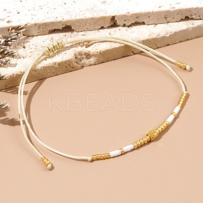 Adjustable Glass Seed Bead Braided Bracelets NY2606-1
