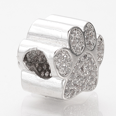 Brass Micro Pave Cubic Zirconia European Beads ZIRC-T002-101-1