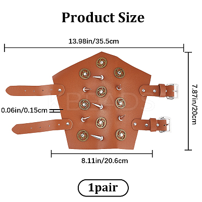 Imitation Leather Punk Style Cuff Wristband for Bikers AJEW-WH0258-905A-1