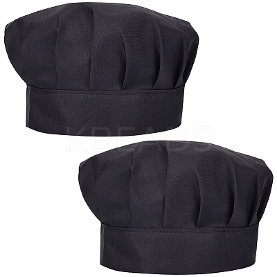 2Pcs Adjustable Polycotton Chef Hat AJEW-CN0002-25B-1