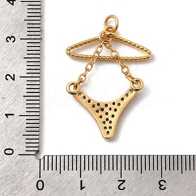 Brass Micro Pave Clear Cubic Zirconia Clothes Pendants KK-I360-014G-01-1