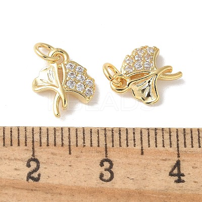 Brass Micro Pave Clear Cubic Zirconia Pendants KK-Q031-06G-1